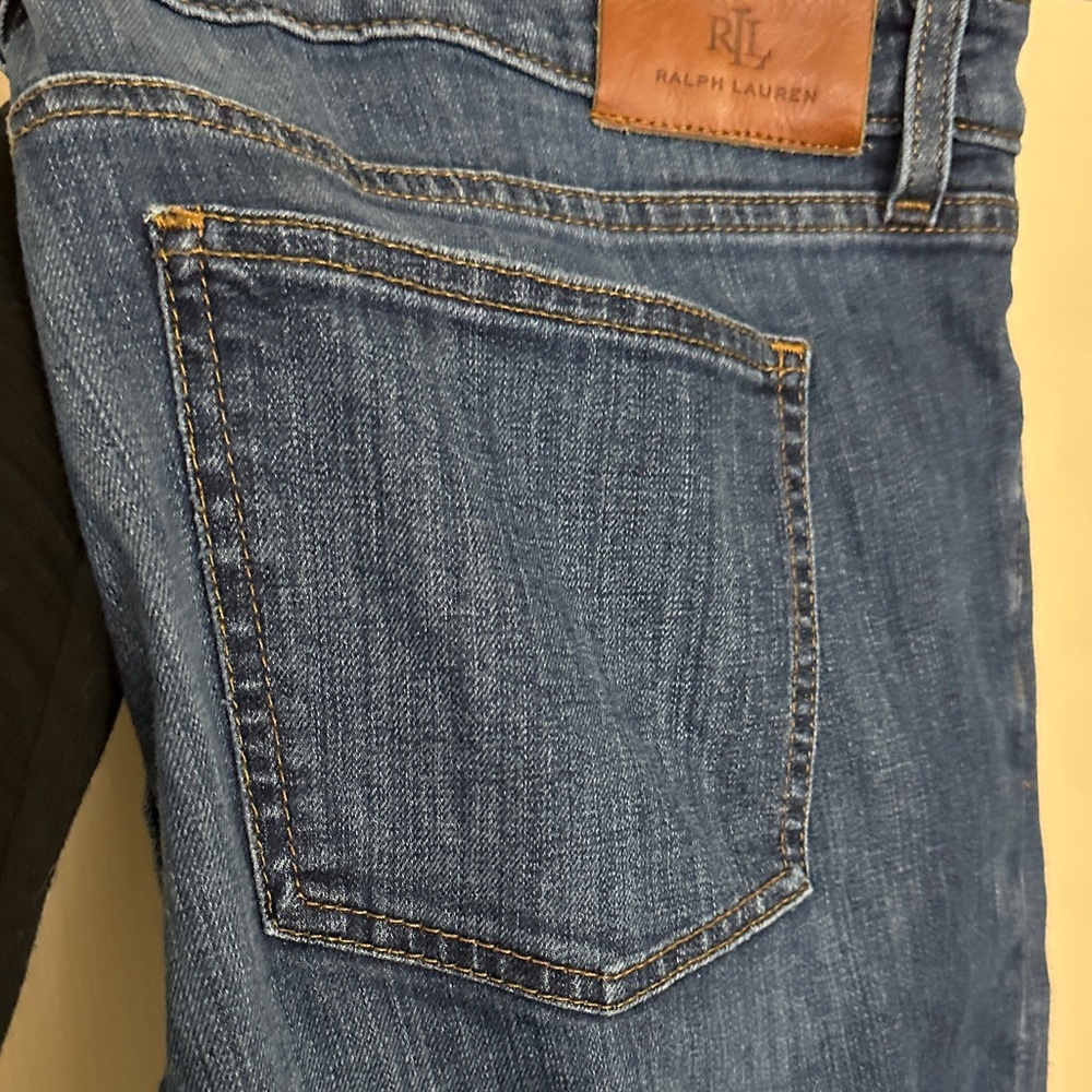 Lauren Ralph Lauren Blue Denim Bootcut Jeans with Contrast Stitching - Picture 4 of 4